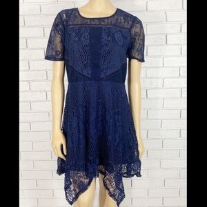 Love Fire Navy lace overlay dress
